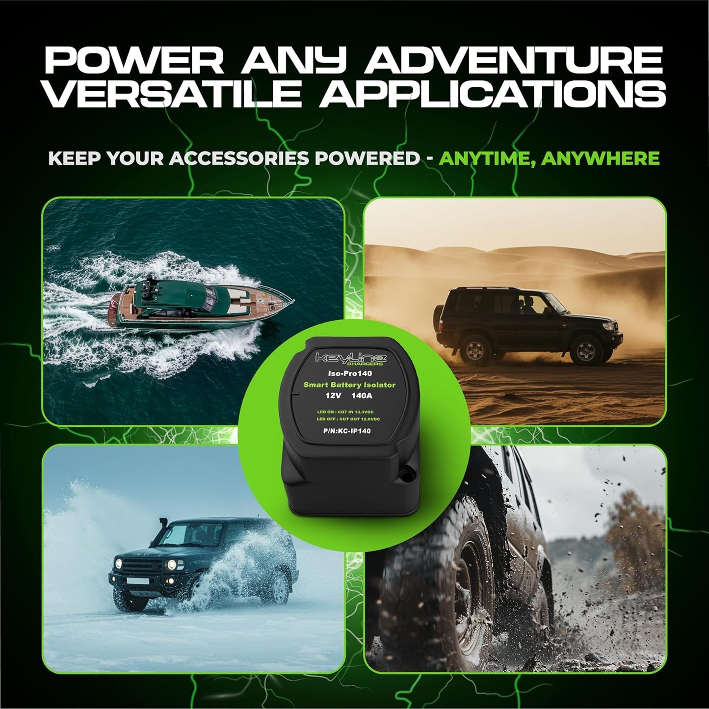 Dual Battery Isolator Kit, 140Amp Battery Isolator 12V Kit, Battery Disconnect Switch 12V | Cars, RV, UTV, ATV, Marine Battery Switch by