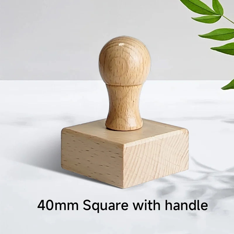 Logo Customized Wooden Ink Stamp DIY Personalized Rubber Stamp Handbook Hobby Student Stationery Scrapbooking Decoration Round