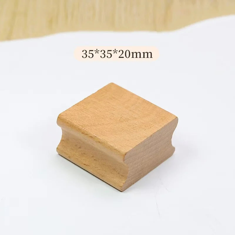Logo Customized Wooden Ink Stamp DIY Personalized Rubber Stamp Handbook Hobby Student Stationery Scrapbooking Decoration Round