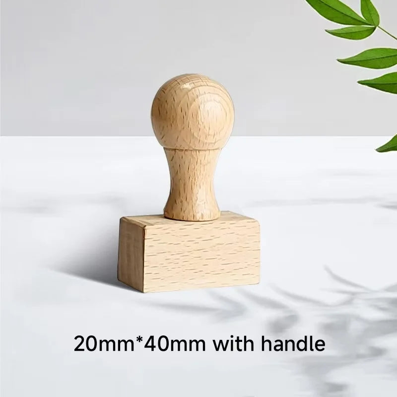 Logo Customized Wooden Ink Stamp DIY Personalized Rubber Stamp Handbook Hobby Student Stationery Scrapbooking Decoration Round