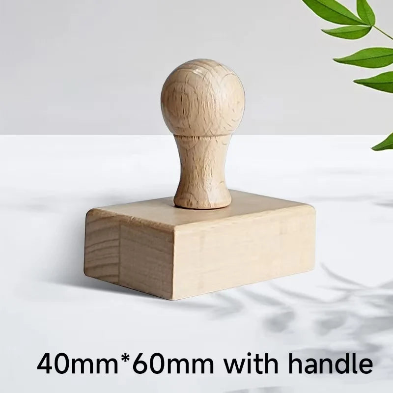 Logo Customized Wooden Ink Stamp DIY Personalized Rubber Stamp Handbook Hobby Student Stationery Scrapbooking Decoration Round