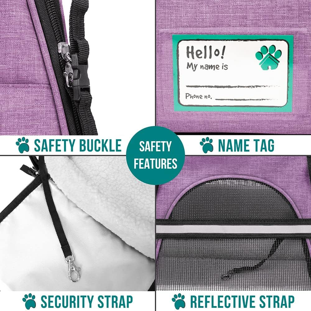 Premium Airline Approved Soft-Sided Pet Travel Carrier | Ventilated, Comfortable Design with Safety Features | Ideal for Small to Medium Sized Cats, Dogs, and Pets