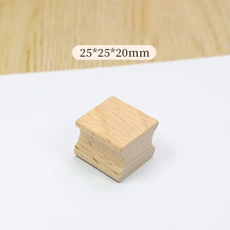 Logo Customized Wooden Ink Stamp DIY Personalized Rubber Stamp Handbook Hobby Student Stationery Scrapbooking Decoration Round