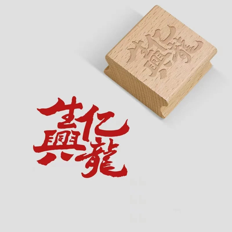 Logo Customized Wooden Ink Stamp DIY Personalized Rubber Stamp Handbook Hobby Student Stationery Scrapbooking Decoration Round