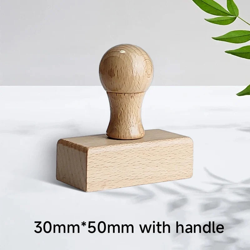 Logo Customized Wooden Ink Stamp DIY Personalized Rubber Stamp Handbook Hobby Student Stationery Scrapbooking Decoration Round