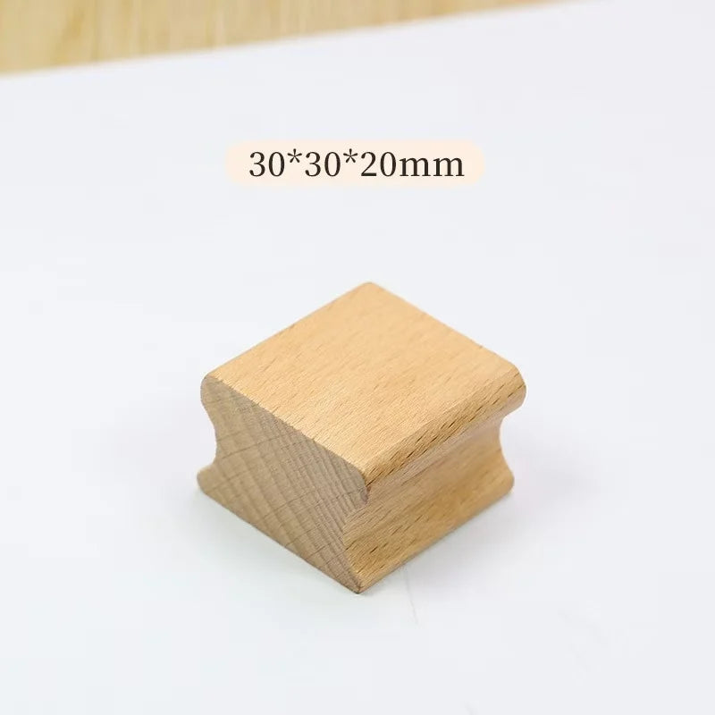 Logo Customized Wooden Ink Stamp DIY Personalized Rubber Stamp Handbook Hobby Student Stationery Scrapbooking Decoration Round