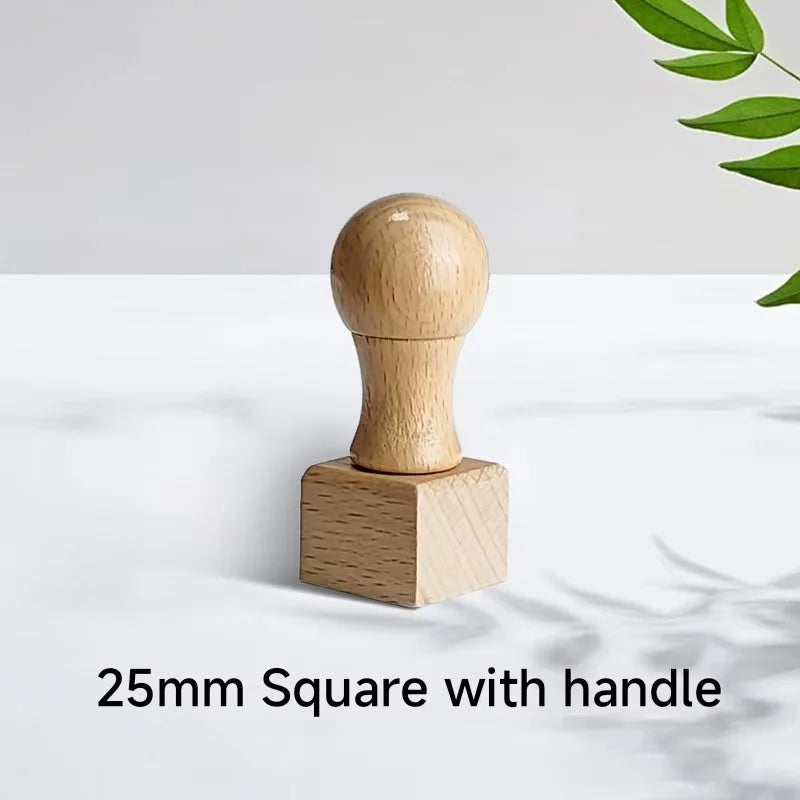 Logo Customized Wooden Ink Stamp DIY Personalized Rubber Stamp Handbook Hobby Student Stationery Scrapbooking Decoration Round