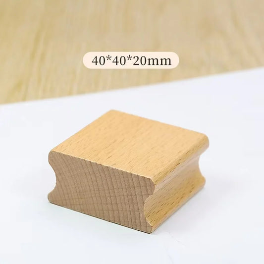 Logo Customized Wooden Ink Stamp DIY Personalized Rubber Stamp Handbook Hobby Student Stationery Scrapbooking Decoration Round
